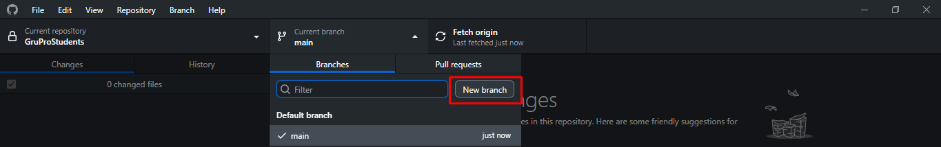 criar uma branch